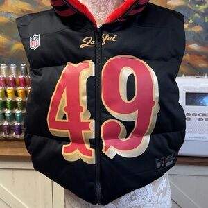 Women’s Cropped Black and Red San Francisco 49ers Faithful Vest